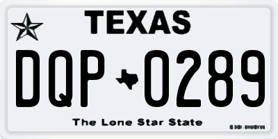 TX license plate DQP0289