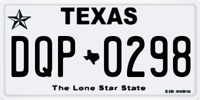 TX license plate DQP0298