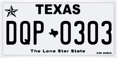 TX license plate DQP0303