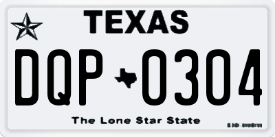TX license plate DQP0304
