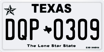 TX license plate DQP0309