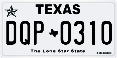 TX license plate DQP0310
