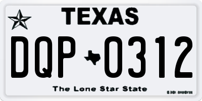 TX license plate DQP0312