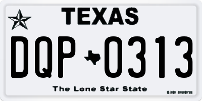 TX license plate DQP0313