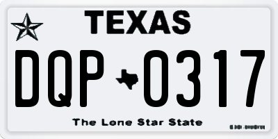 TX license plate DQP0317
