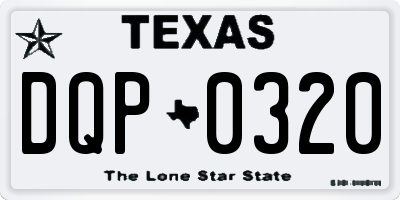 TX license plate DQP0320