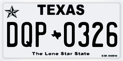 TX license plate DQP0326