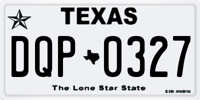 TX license plate DQP0327