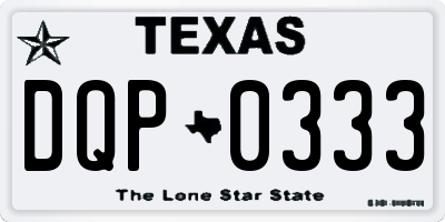 TX license plate DQP0333