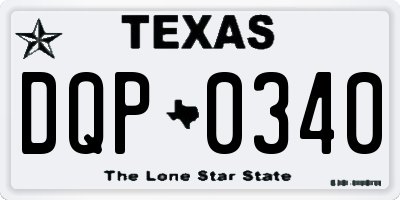 TX license plate DQP0340