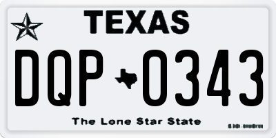 TX license plate DQP0343