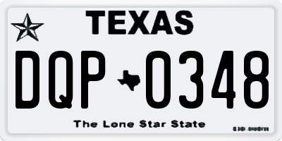 TX license plate DQP0348