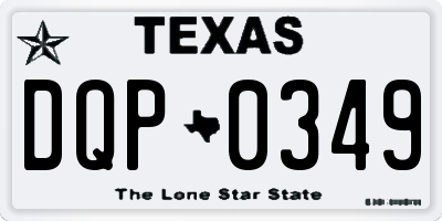 TX license plate DQP0349
