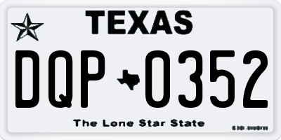 TX license plate DQP0352