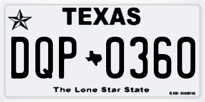 TX license plate DQP0360