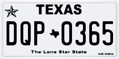 TX license plate DQP0365