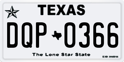 TX license plate DQP0366