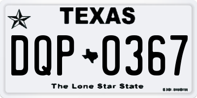 TX license plate DQP0367