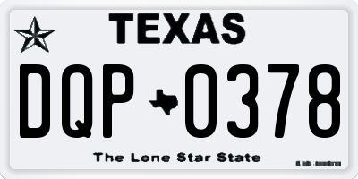 TX license plate DQP0378