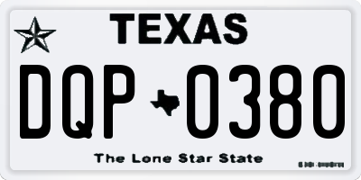 TX license plate DQP0380