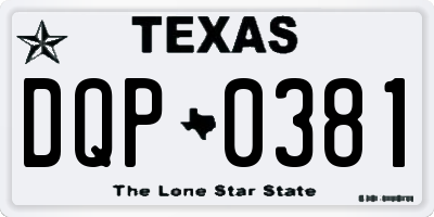 TX license plate DQP0381