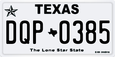TX license plate DQP0385
