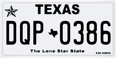 TX license plate DQP0386