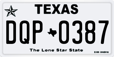 TX license plate DQP0387