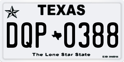 TX license plate DQP0388