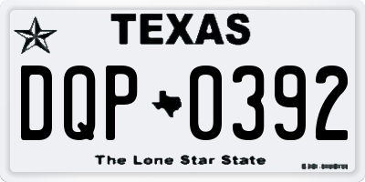 TX license plate DQP0392