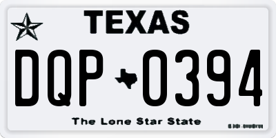 TX license plate DQP0394