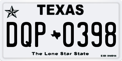 TX license plate DQP0398