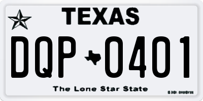 TX license plate DQP0401