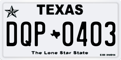TX license plate DQP0403
