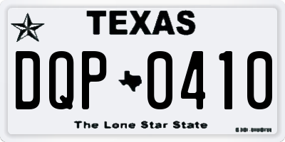 TX license plate DQP0410