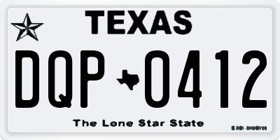 TX license plate DQP0412