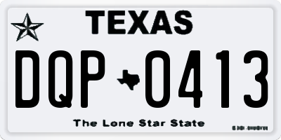 TX license plate DQP0413