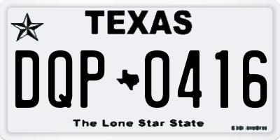 TX license plate DQP0416