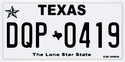 TX license plate DQP0419