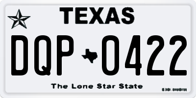 TX license plate DQP0422