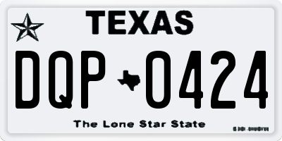 TX license plate DQP0424