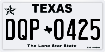 TX license plate DQP0425