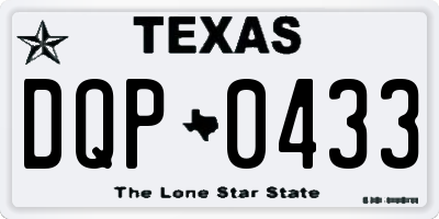 TX license plate DQP0433