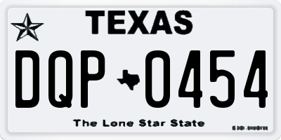 TX license plate DQP0454