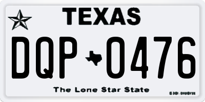 TX license plate DQP0476
