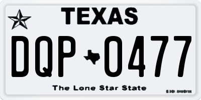 TX license plate DQP0477