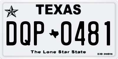 TX license plate DQP0481