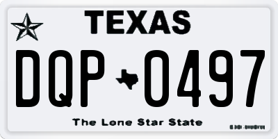 TX license plate DQP0497