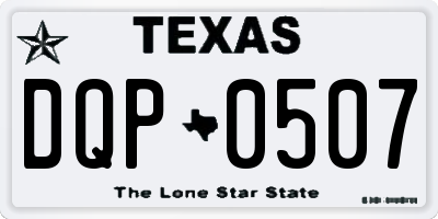 TX license plate DQP0507