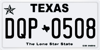 TX license plate DQP0508